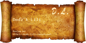 Deák Lili névjegykártya