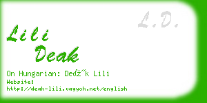 lili deak business card